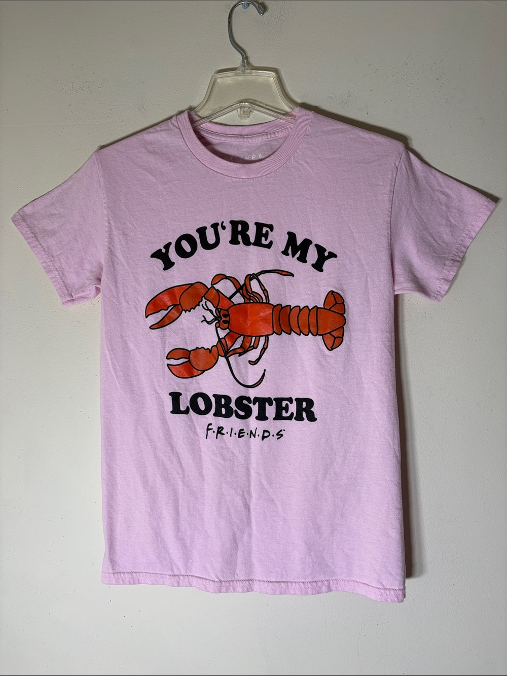 FRIENDS Pink Cotton Short-Sleeve "You're My Lobster" Graphic Tee. S.